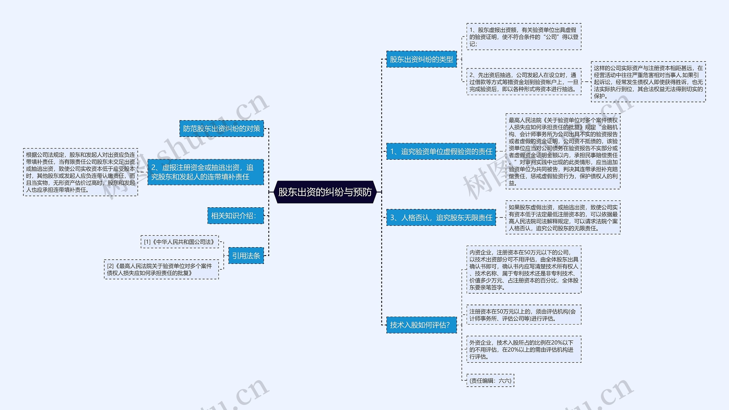 股东出资的纠纷与预防思维导图