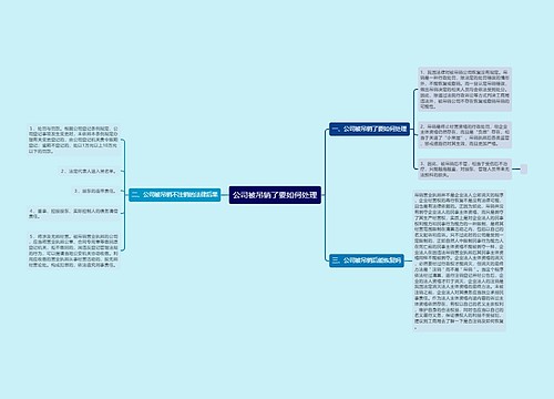 公司被吊销了要如何处理