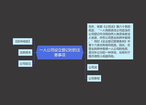 一人公司设立登记时的注意事项