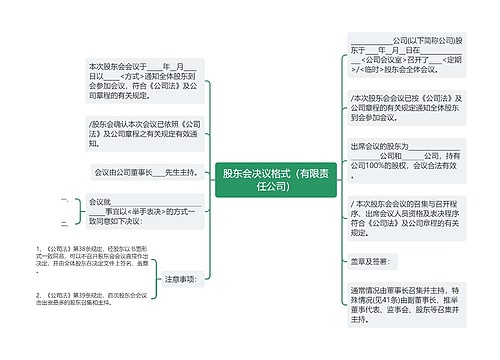 股东会决议格式（有限责任公司）