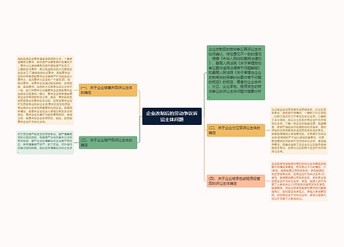 企业改制后的劳动争议诉讼主体问题