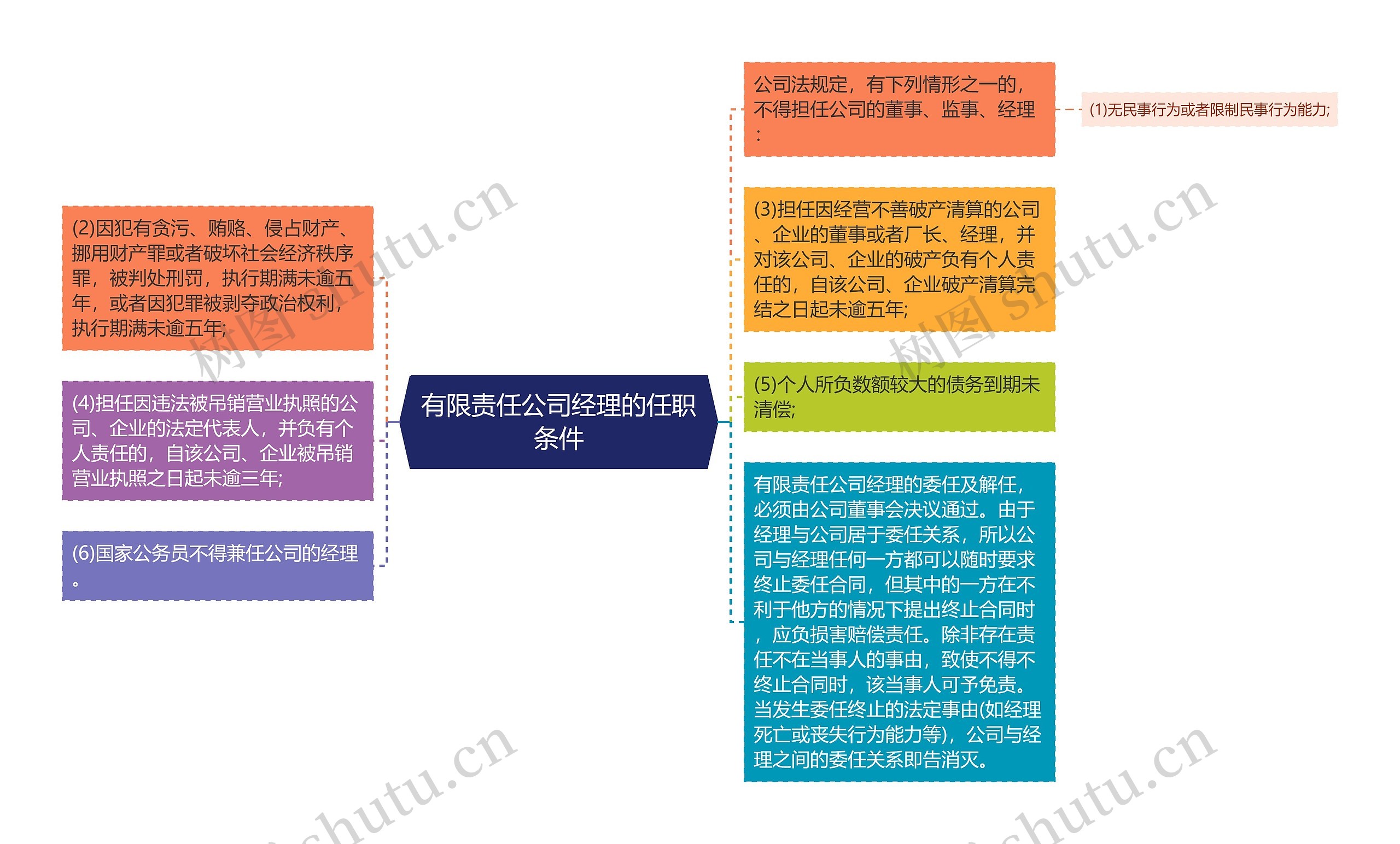 有限责任公司经理的任职条件思维导图