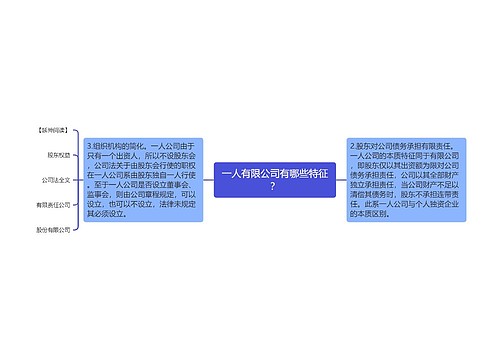 一人有限公司有哪些特征？