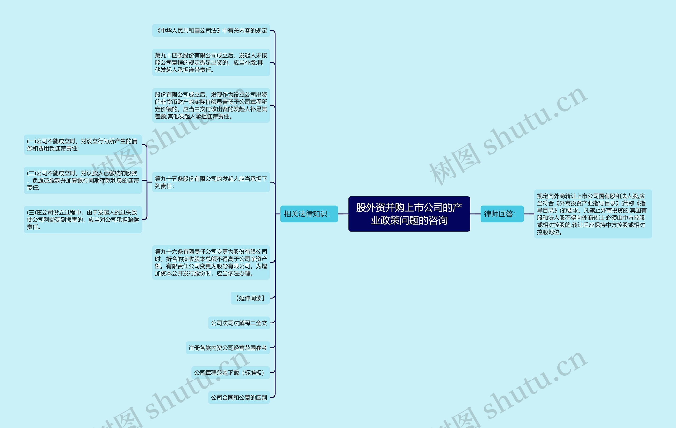 股外资并购上市公司的产业政策问题的咨询思维导图