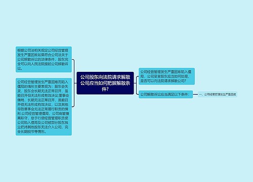 公司股东向法院请求解散公司应当如何把握解散条件?