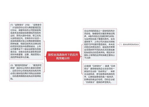 股权全流通条件下的反并购策略分析