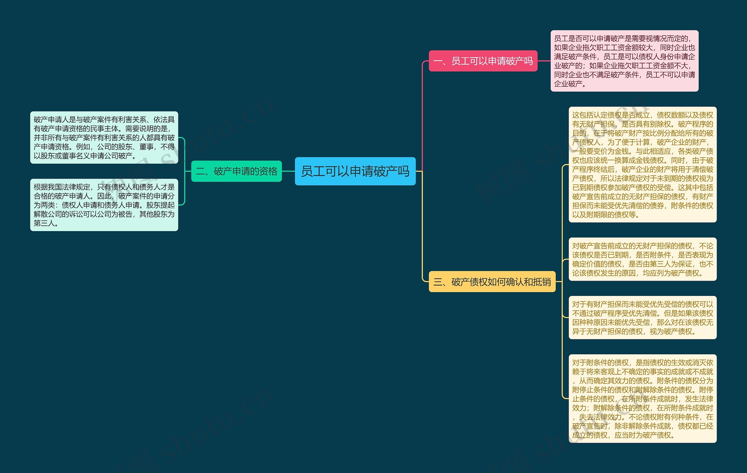 员工可以申请破产吗思维导图