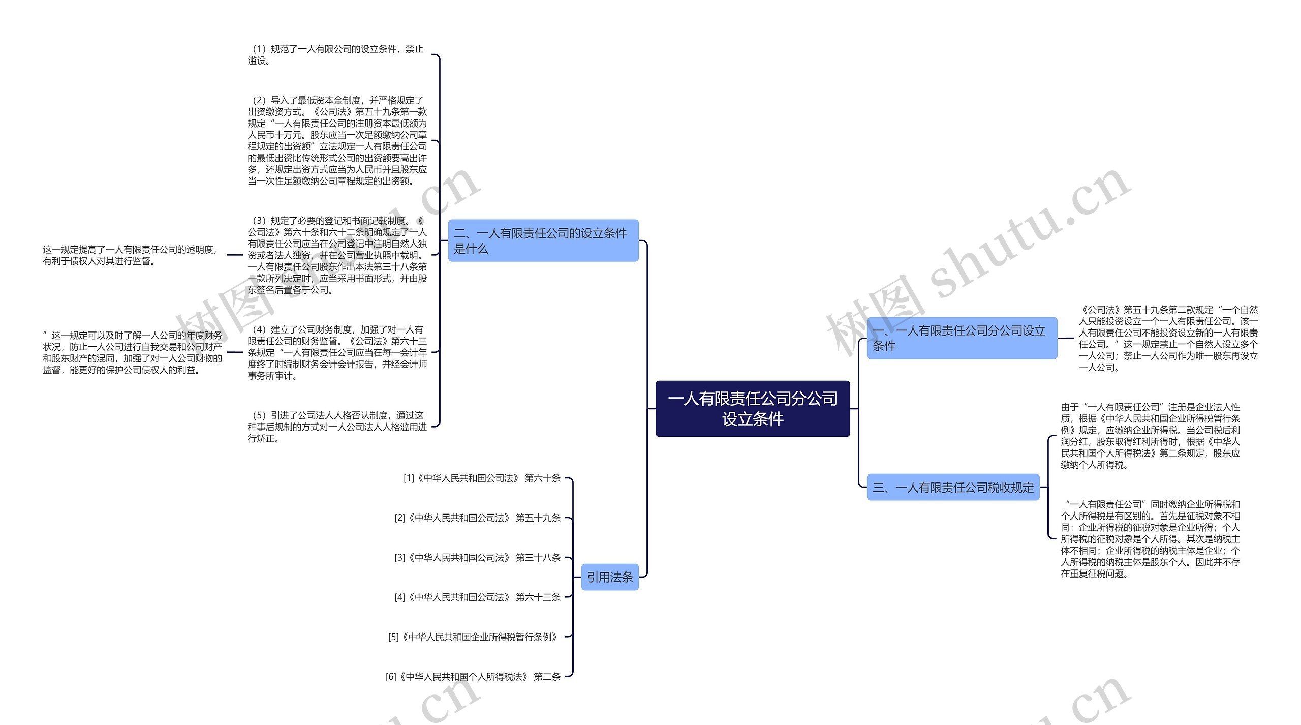 一人有限责任公司分公司设立条件思维导图