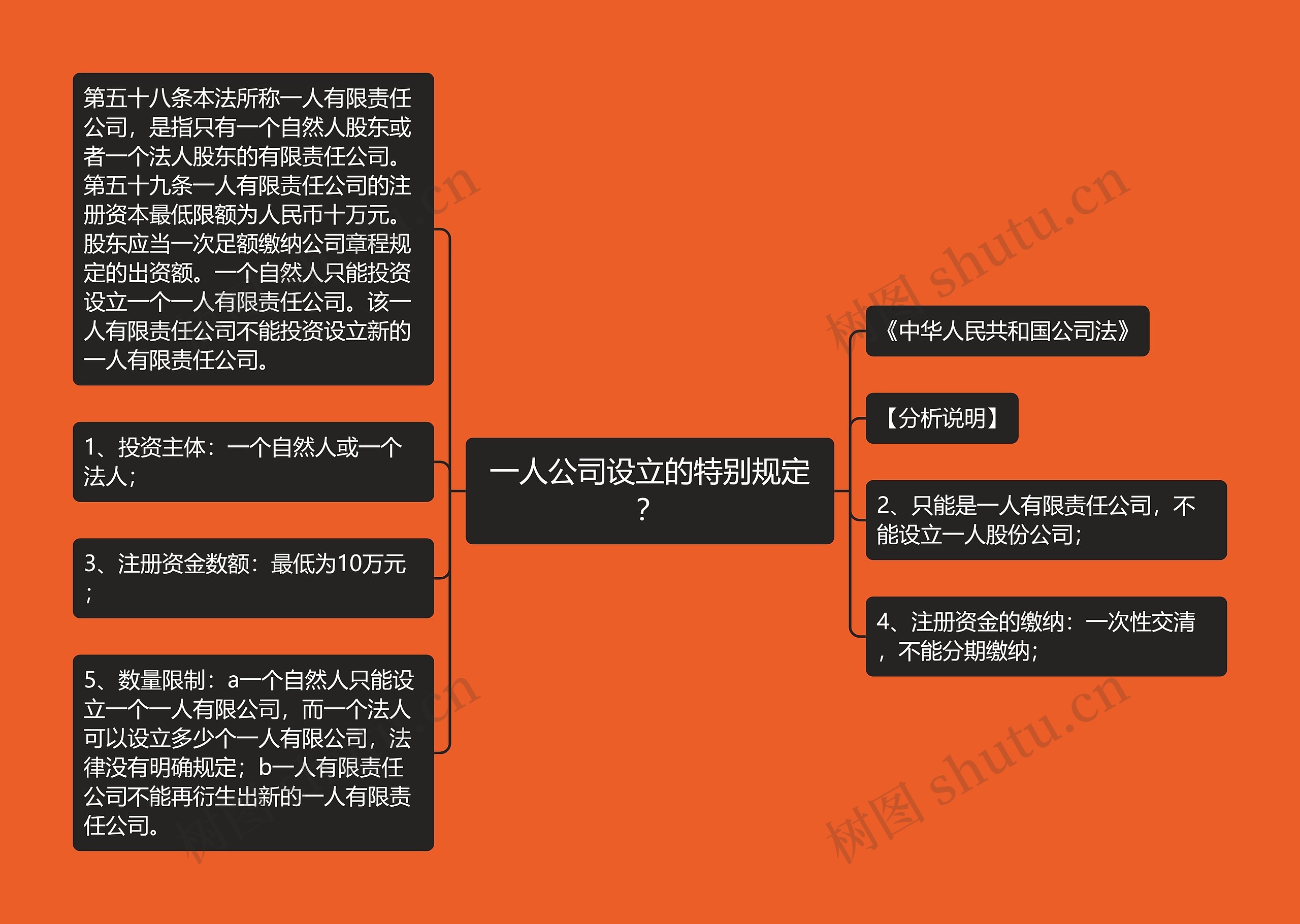 一人公司设立的特别规定？思维导图