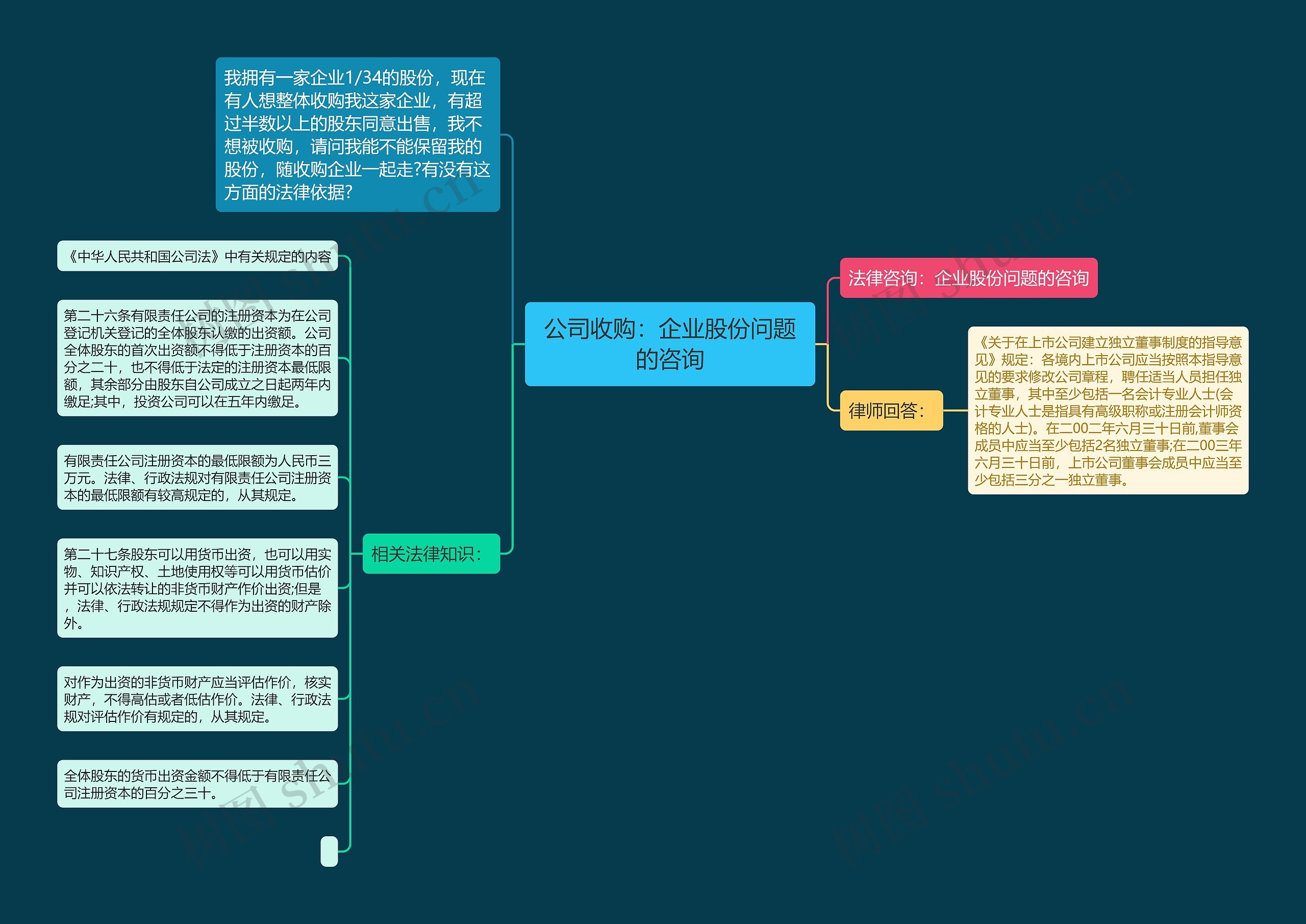 公司收购：企业股份问题的咨询