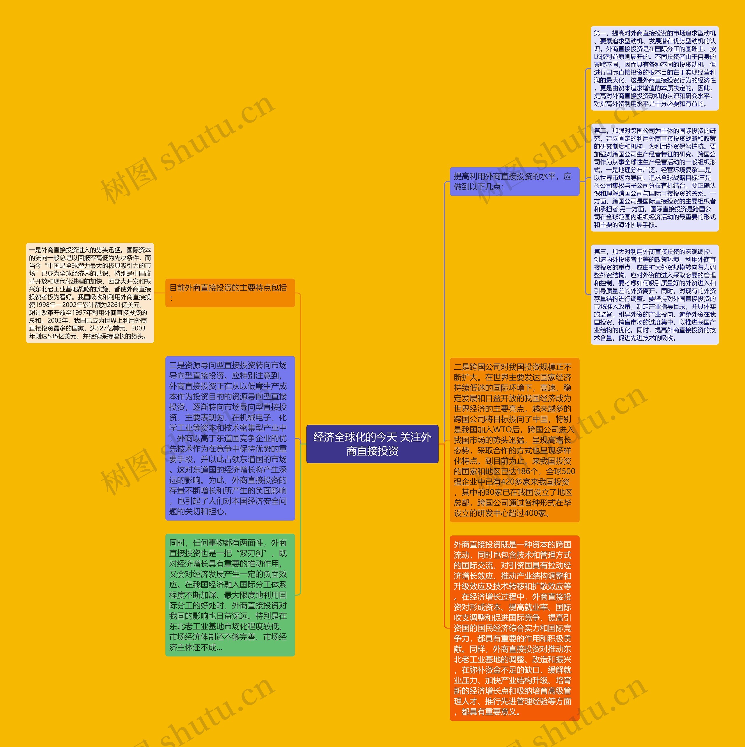 经济全球化的今天 关注外商直接投资思维导图