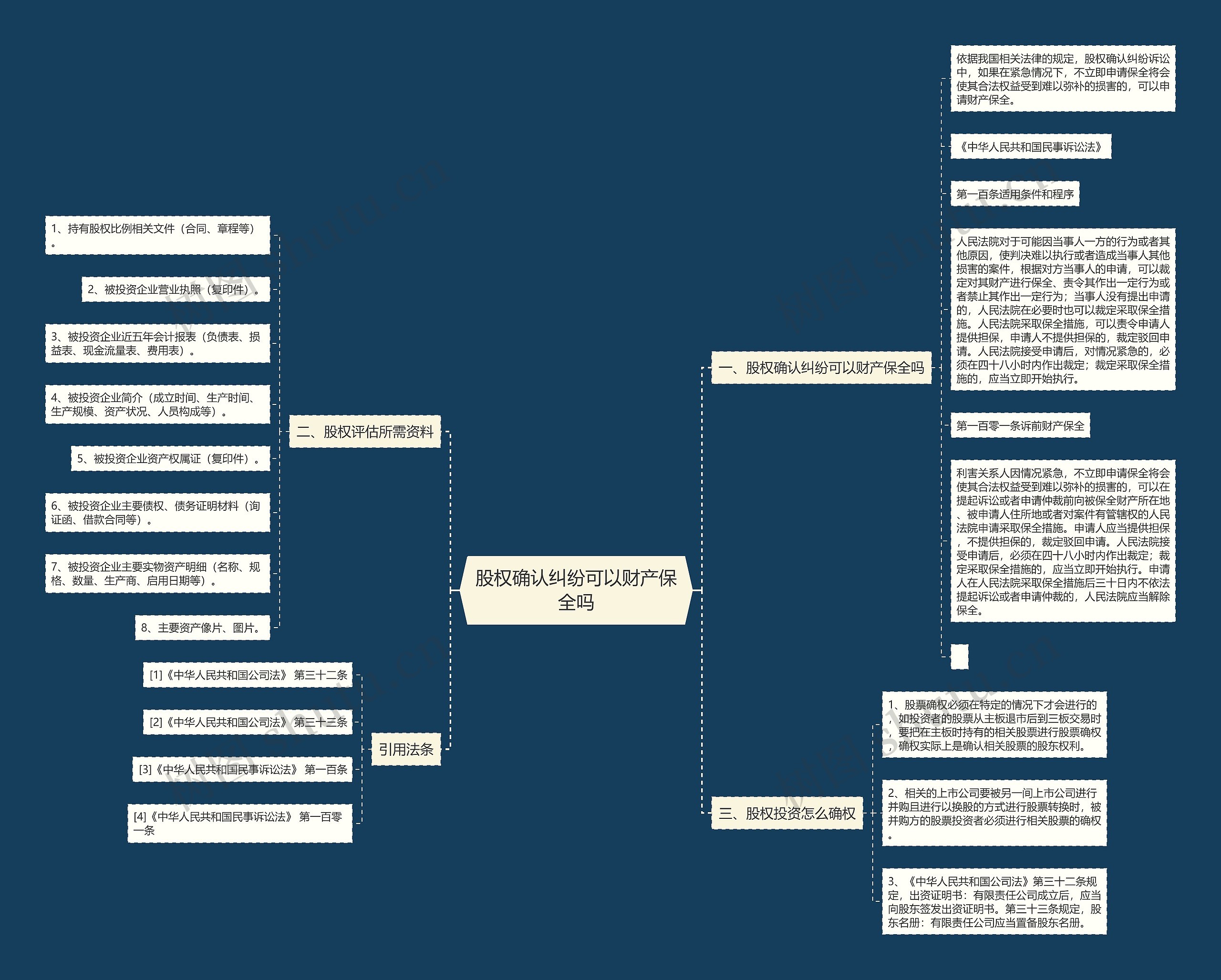 股权确认纠纷可以财产保全吗思维导图
