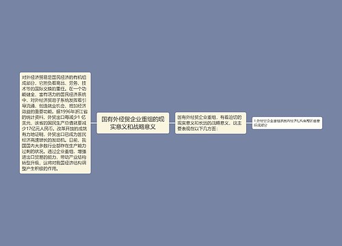 国有外经贸企业重组的现实意义和战略意义