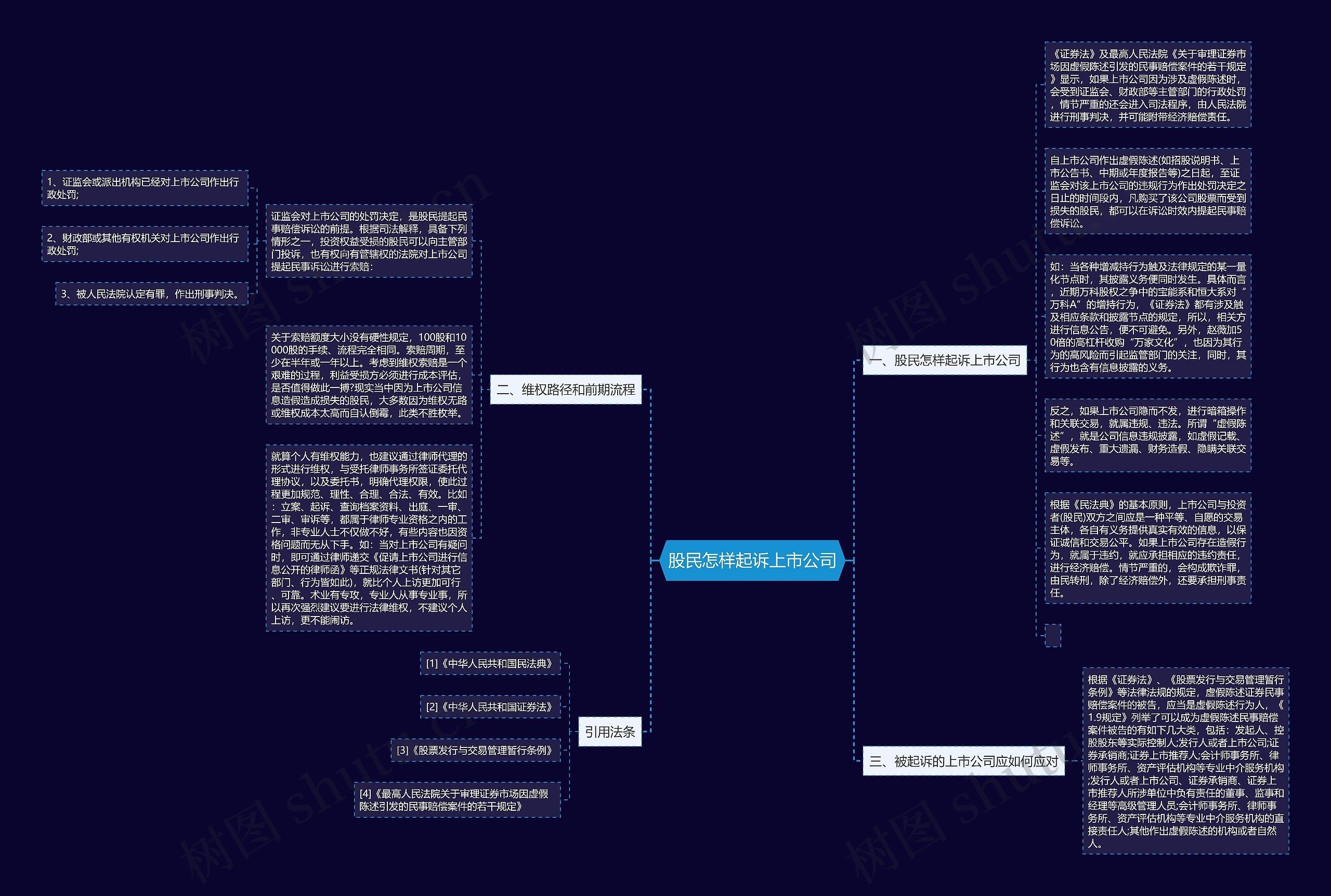 股民怎样起诉上市公司思维导图