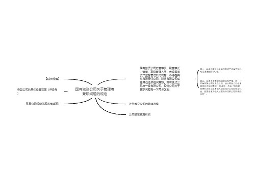 国有独资公司关于管理者兼职问题的规定