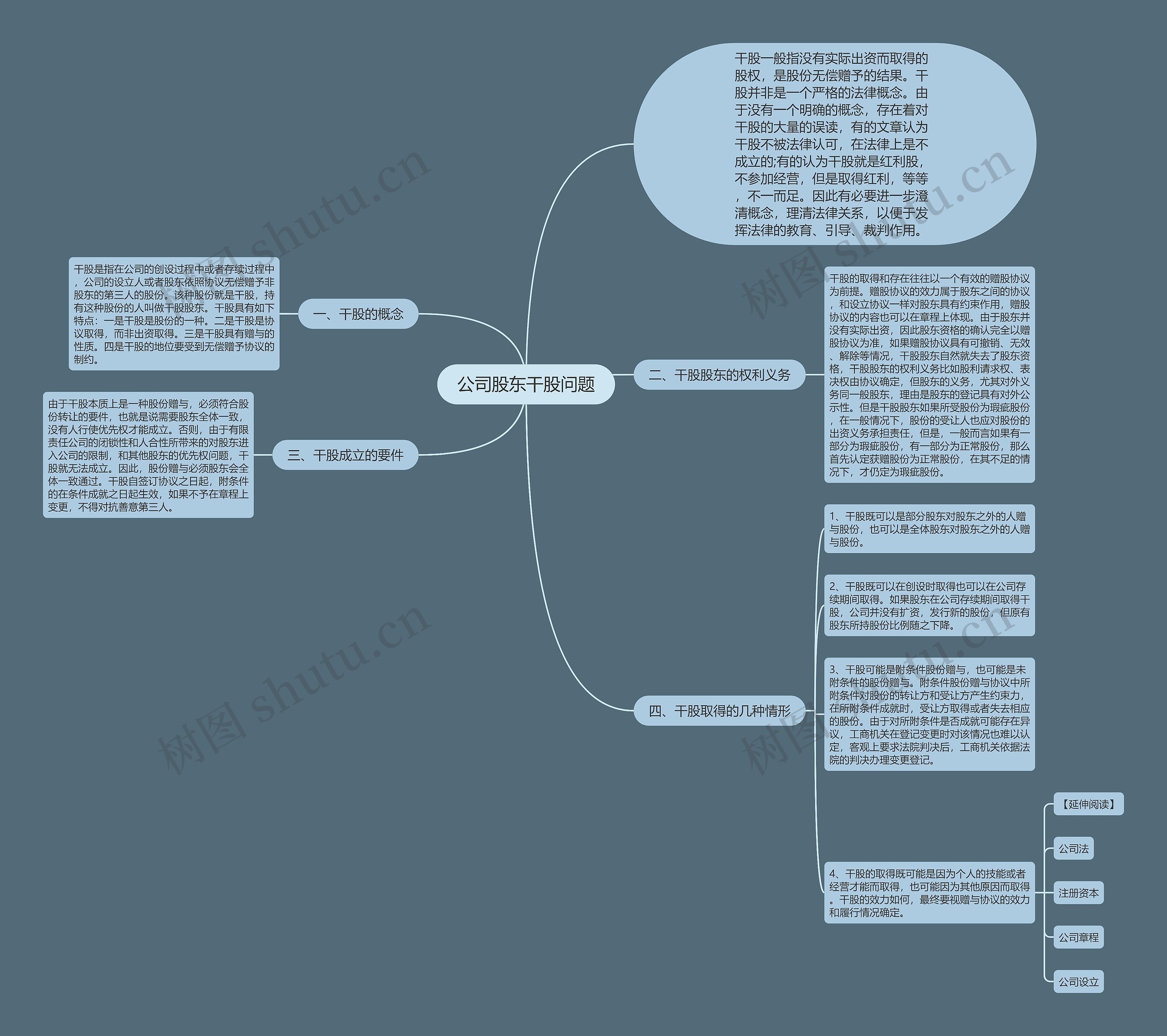 公司股东干股问题思维导图