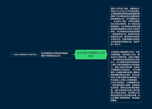 企业改制为有限责任公司程序