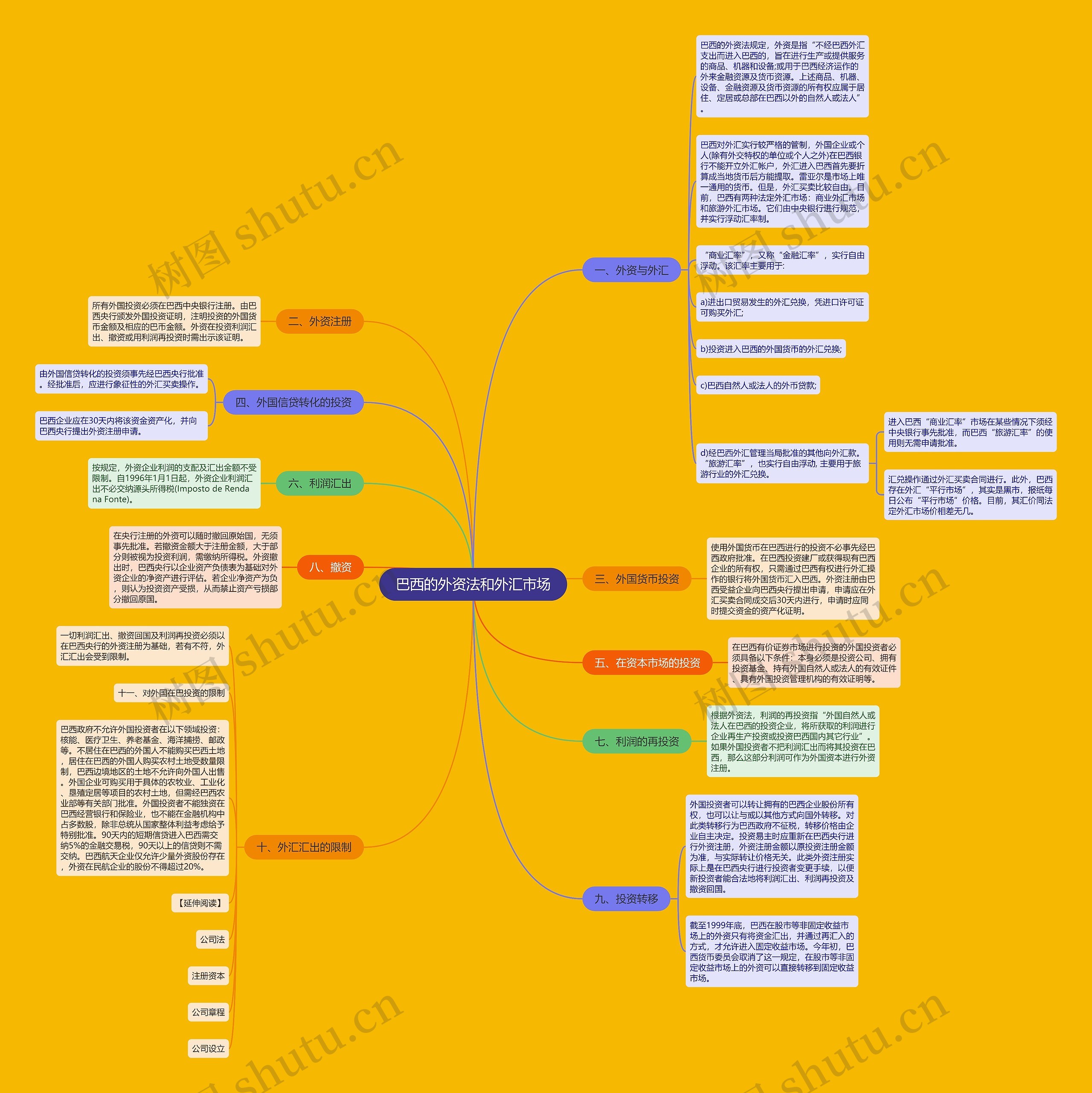 巴西的外资法和外汇市场思维导图
