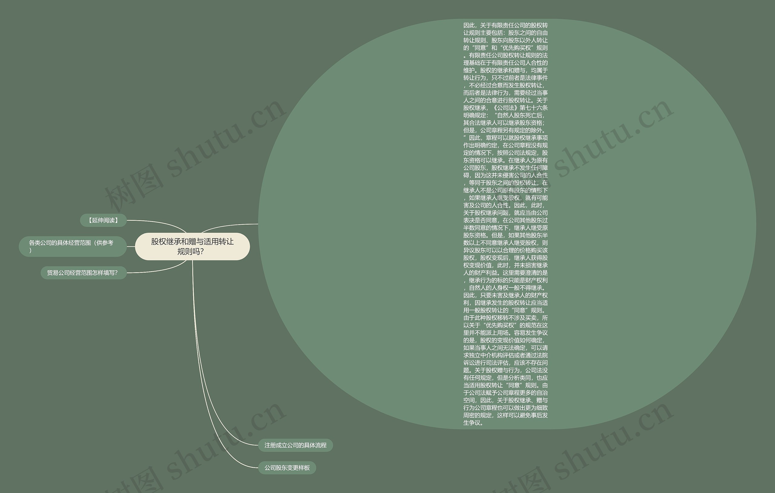 股权继承和赠与适用转让规则吗？思维导图
