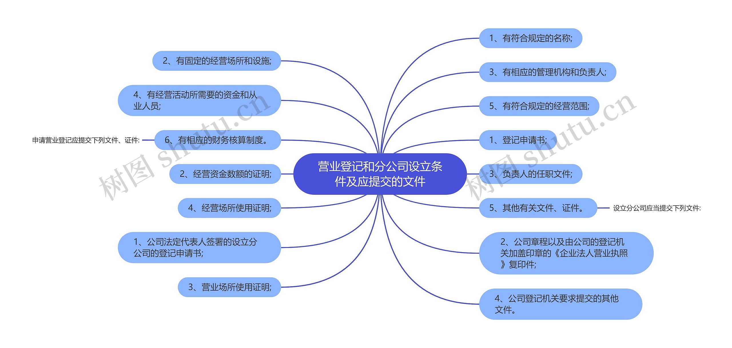 营业登记和分公司设立条件及应提交的文件