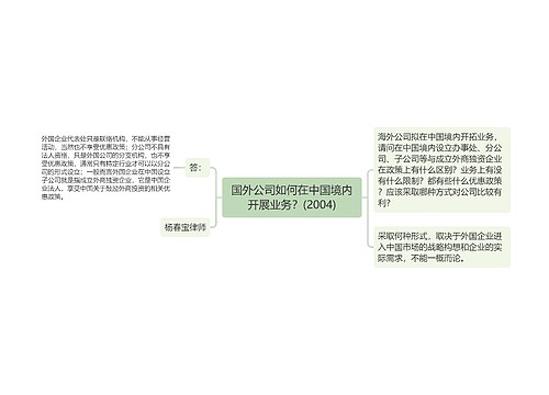 国外公司如何在中国境内开展业务？(2004)