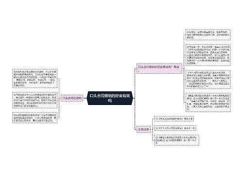 口头合同缴纳的定金有效吗