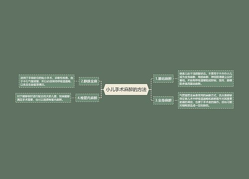 小儿手术麻醉的方法