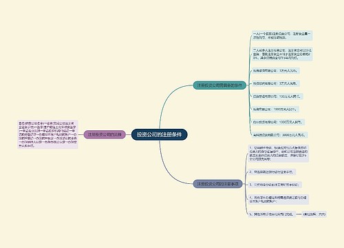 投资公司的注册条件