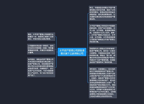 太平资产管理公司获批准整合旗下三家保险公司