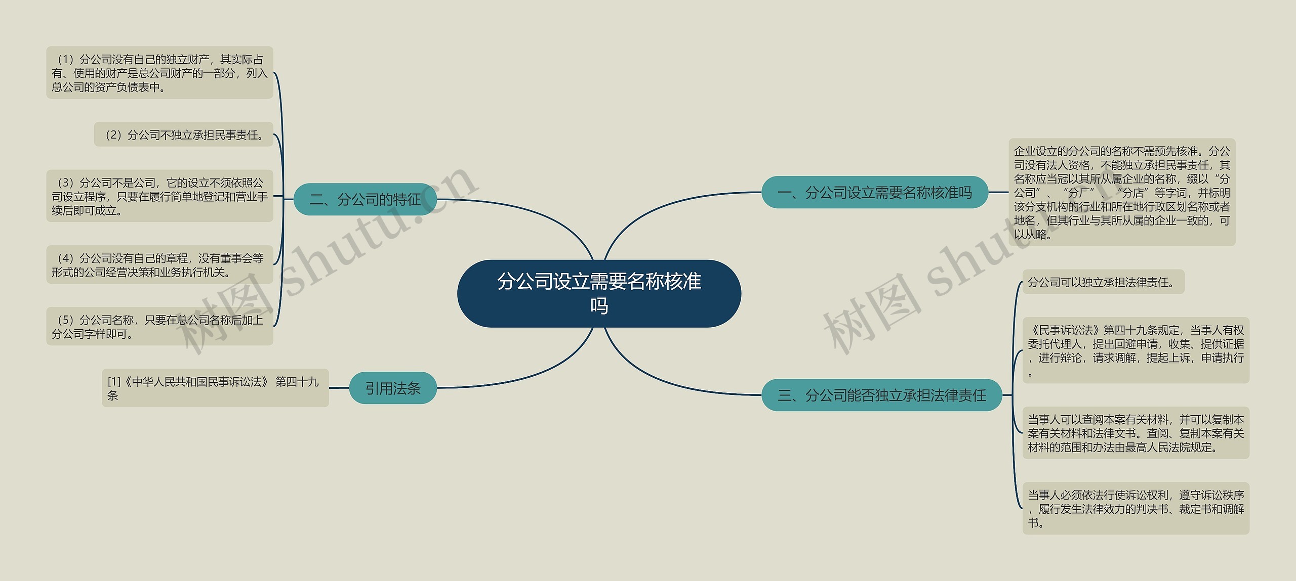 分公司设立需要名称核准吗思维导图