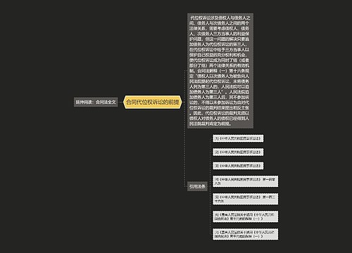 合同代位权诉讼的前提 合同代位权诉讼的前提