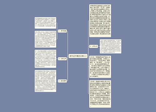 资本运作模式分类(一)