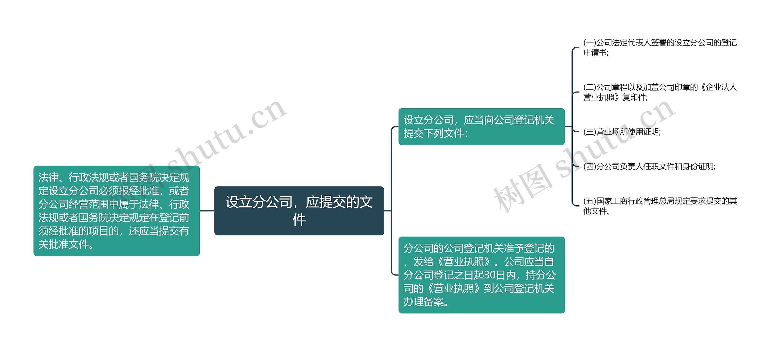 设立分公司，应提交的文件思维导图