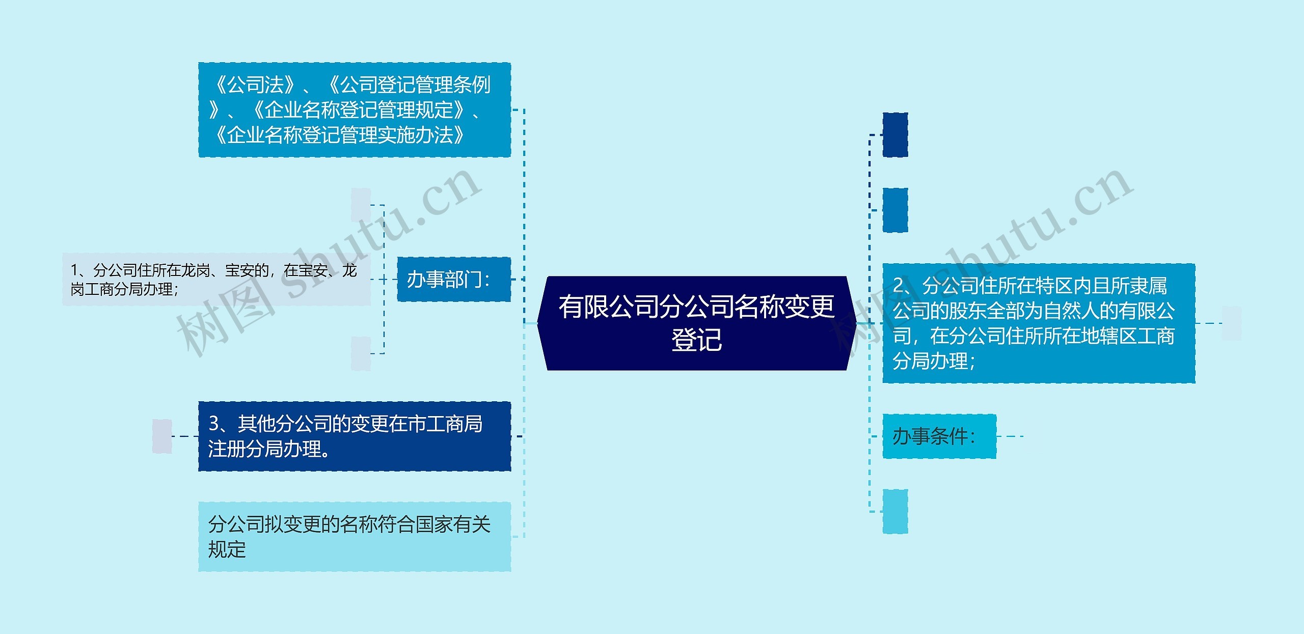 有限公司分公司名称变更登记思维导图