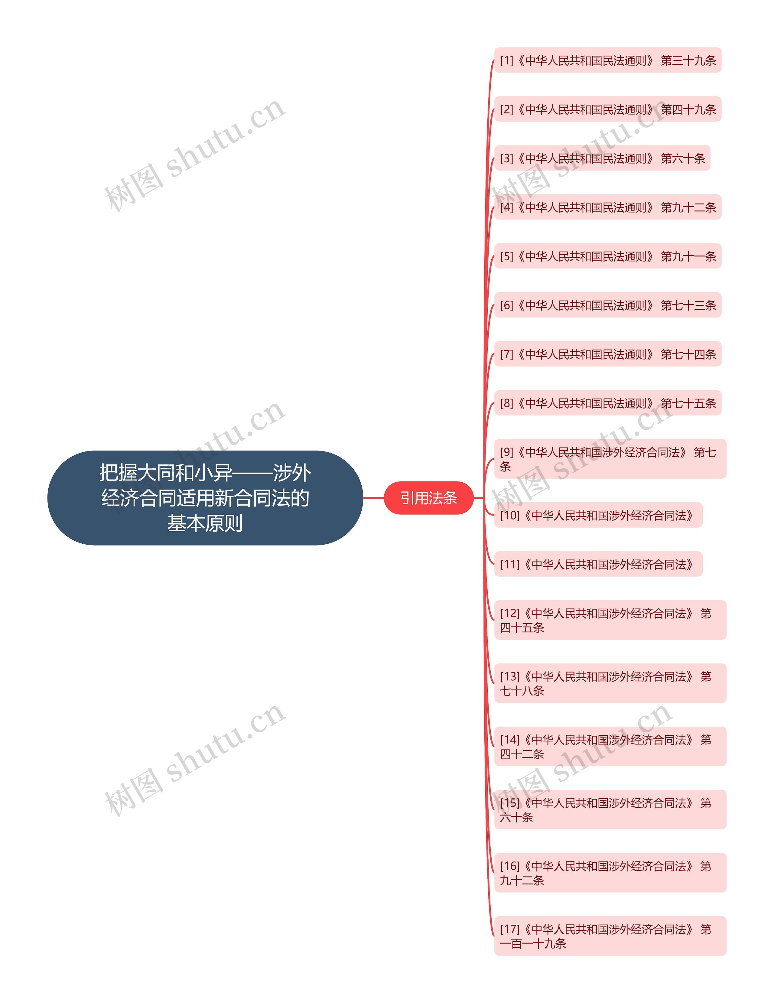 把握大同和小异——涉外经济合同适用新合同法的基本原则思维导图