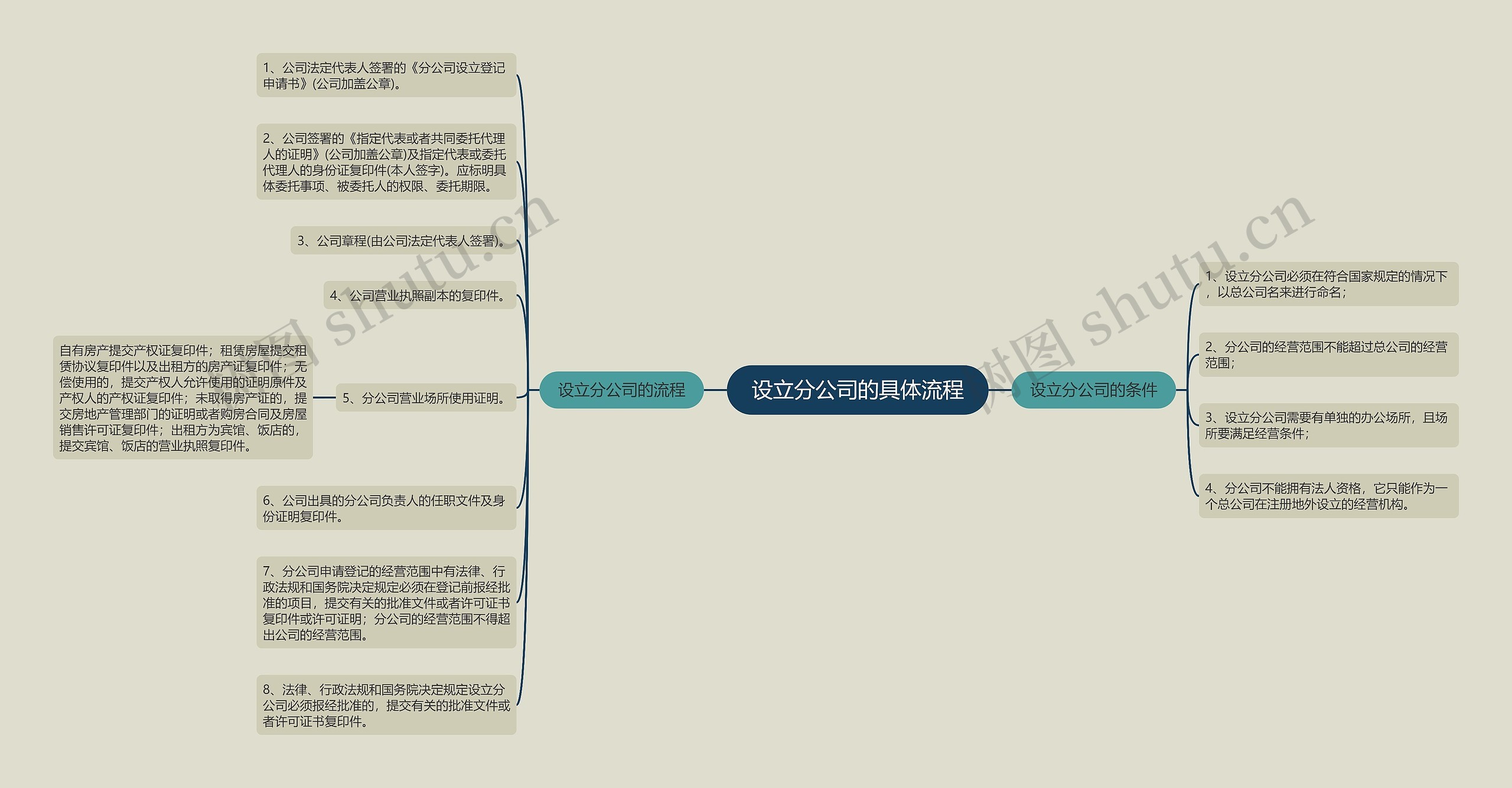 设立分公司的具体流程思维导图