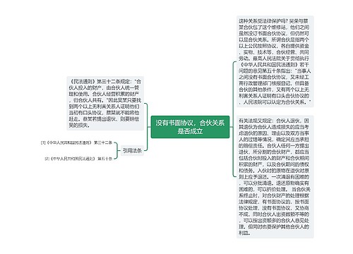 没有书面协议，合伙关系是否成立