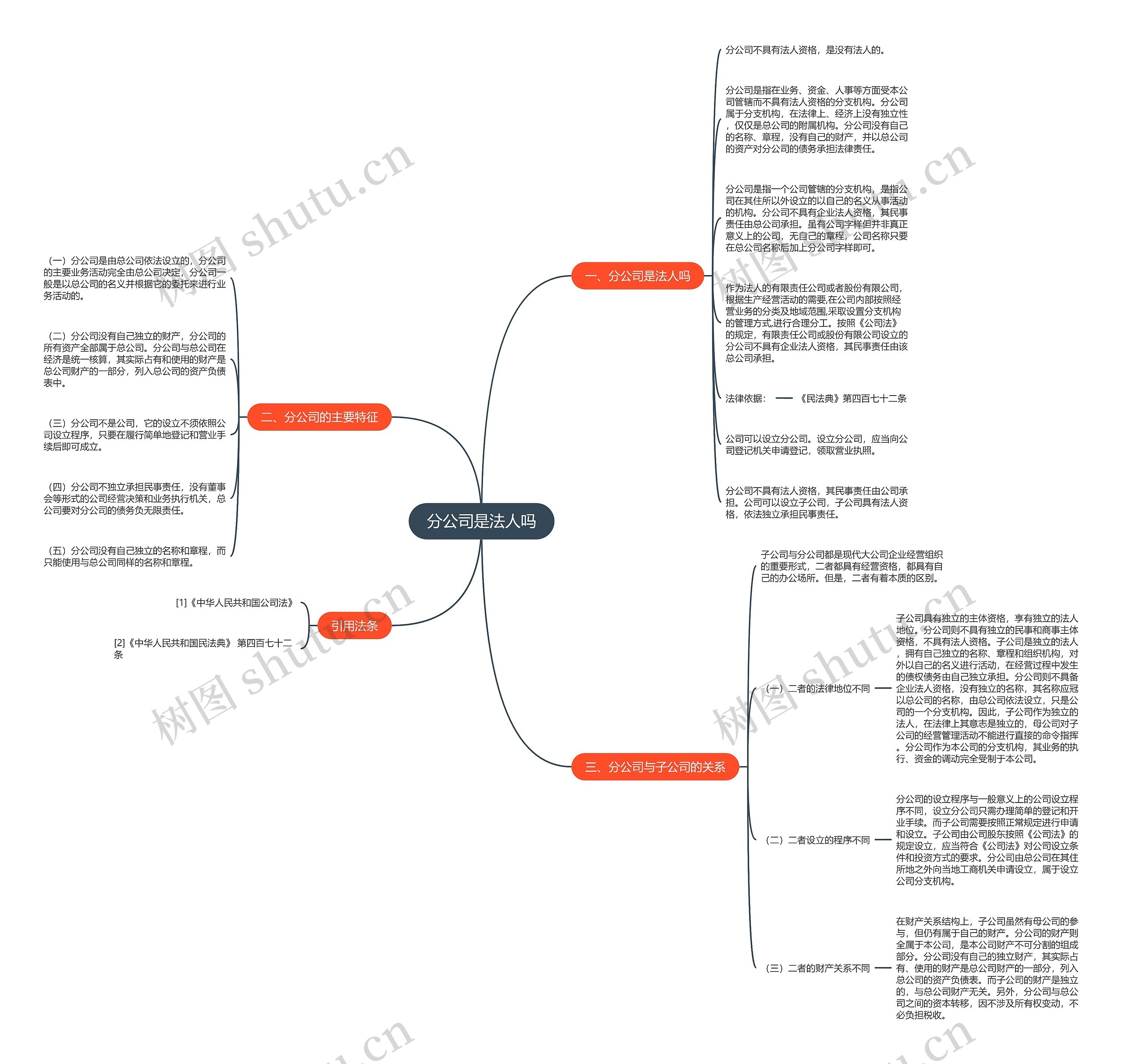 分公司是法人吗思维导图