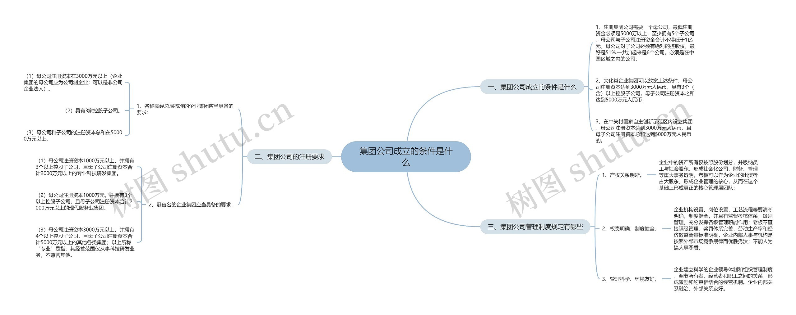 集团公司成立的条件是什么思维导图