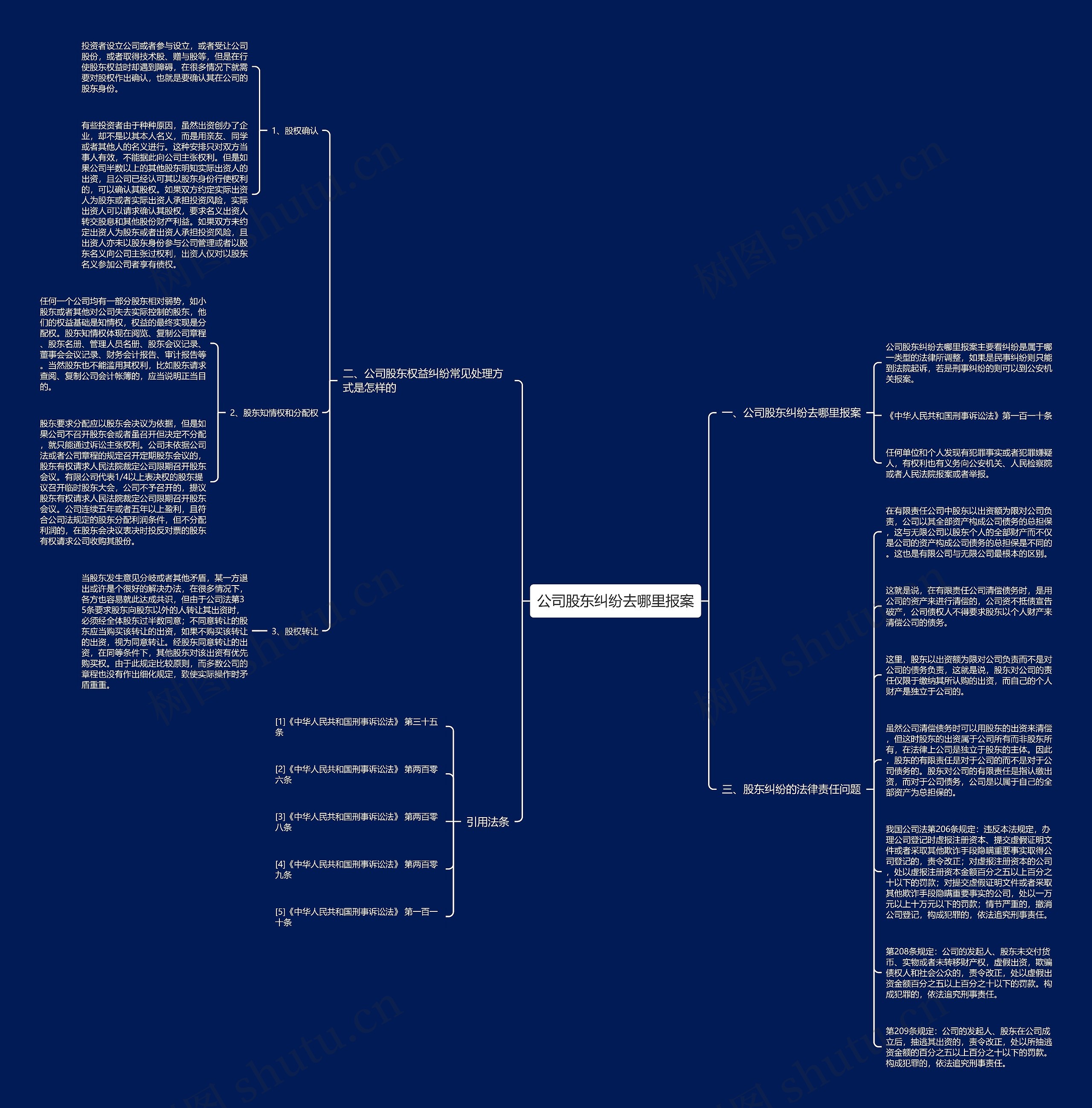 公司股东纠纷去哪里报案思维导图