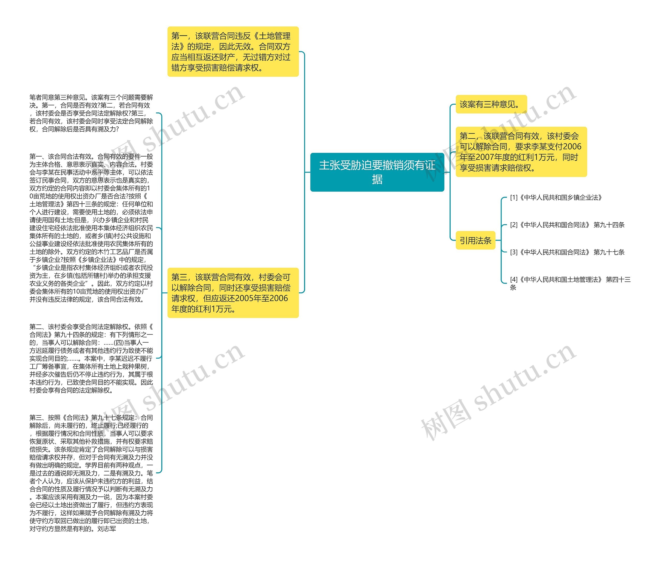 主张受胁迫要撤销须有证据思维导图