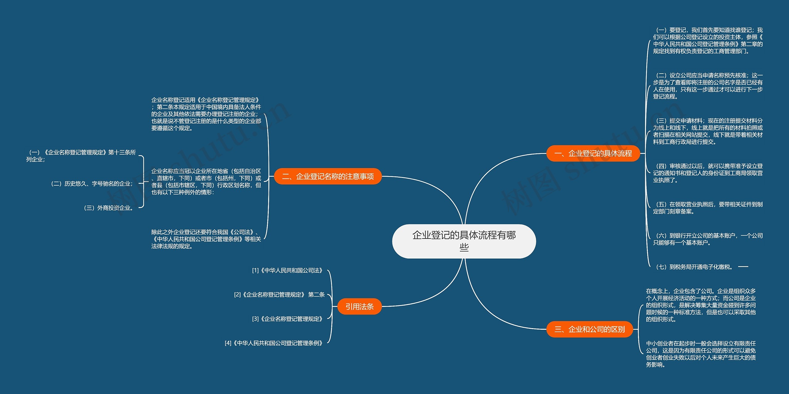 企业登记的具体流程有哪些思维导图