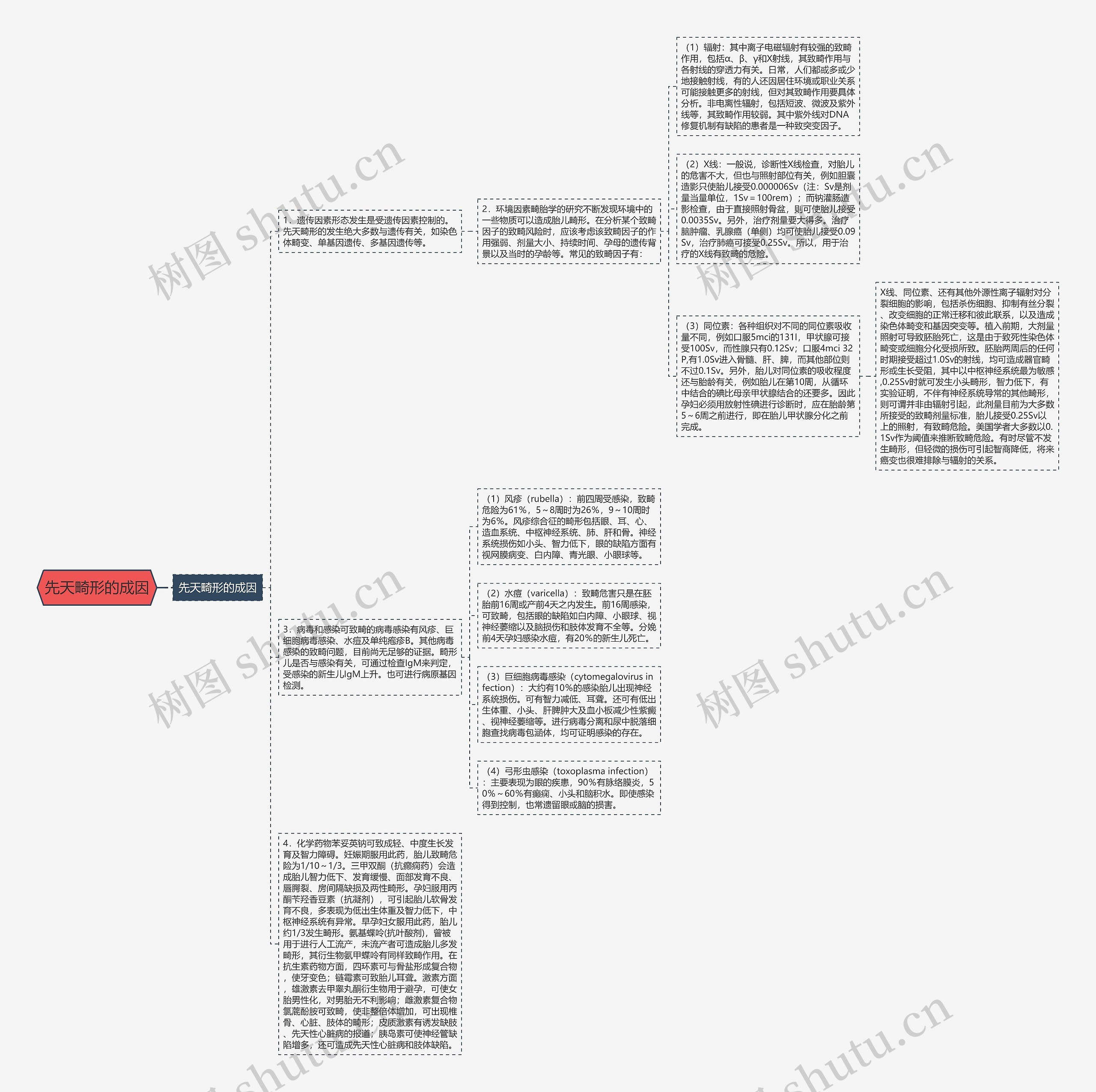 先天畸形的成因思维导图