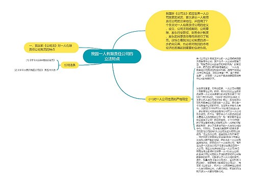 我国一人有限责任公司的立法特点