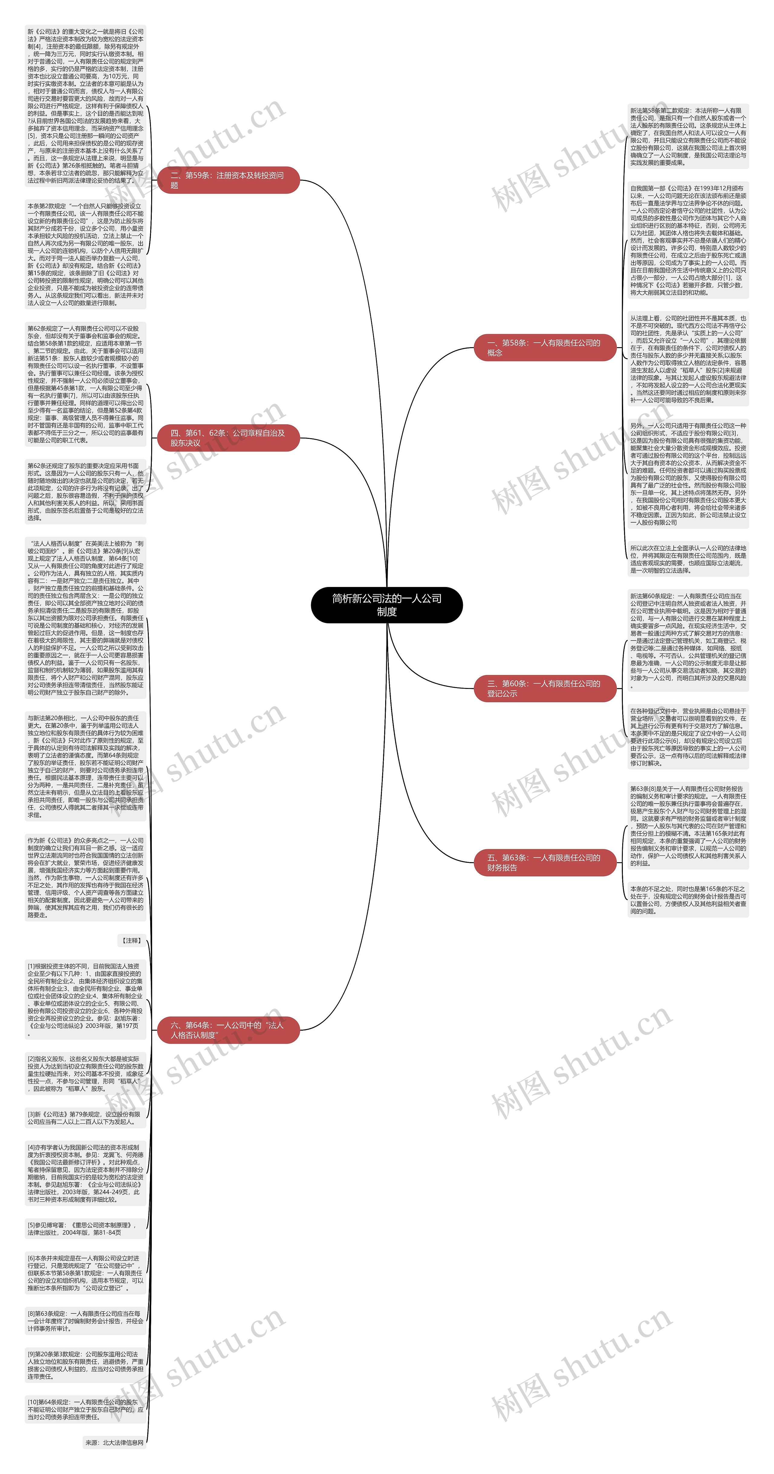 简析新公司法的一人公司制度思维导图