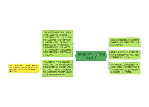 设立股份有限公司对发起人的要求