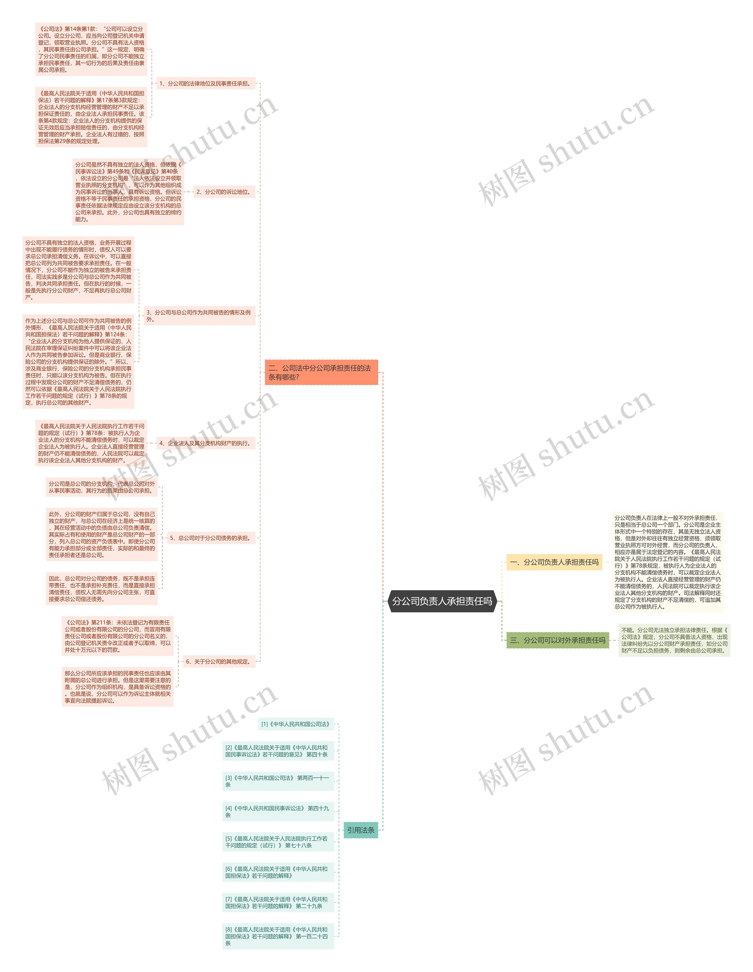 分公司负责人承担责任吗思维导图