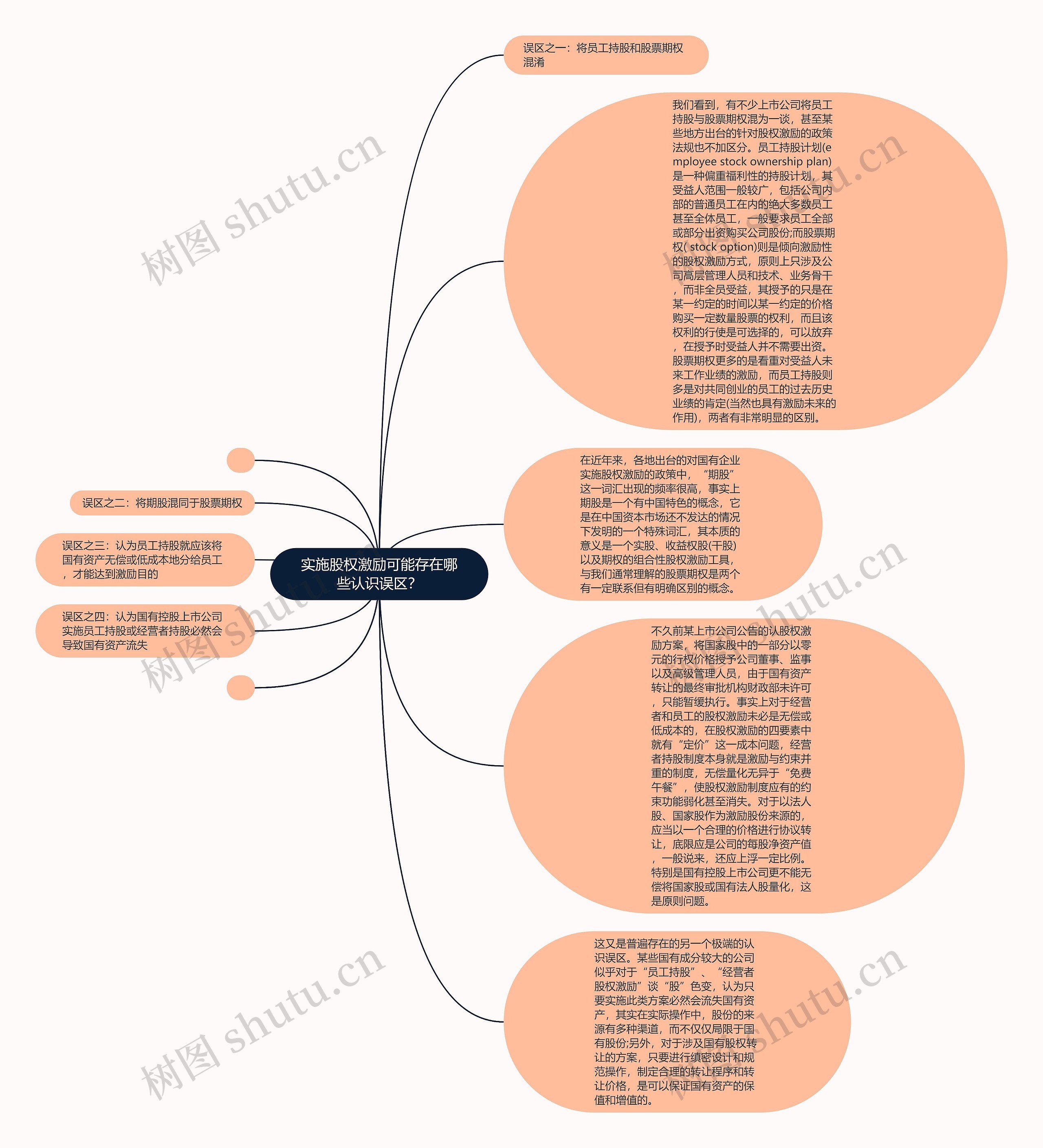 实施股权激励可能存在哪些认识误区？思维导图