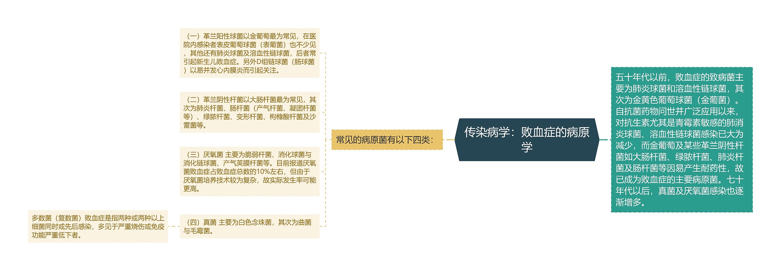 传染病学：败血症的病原学思维导图