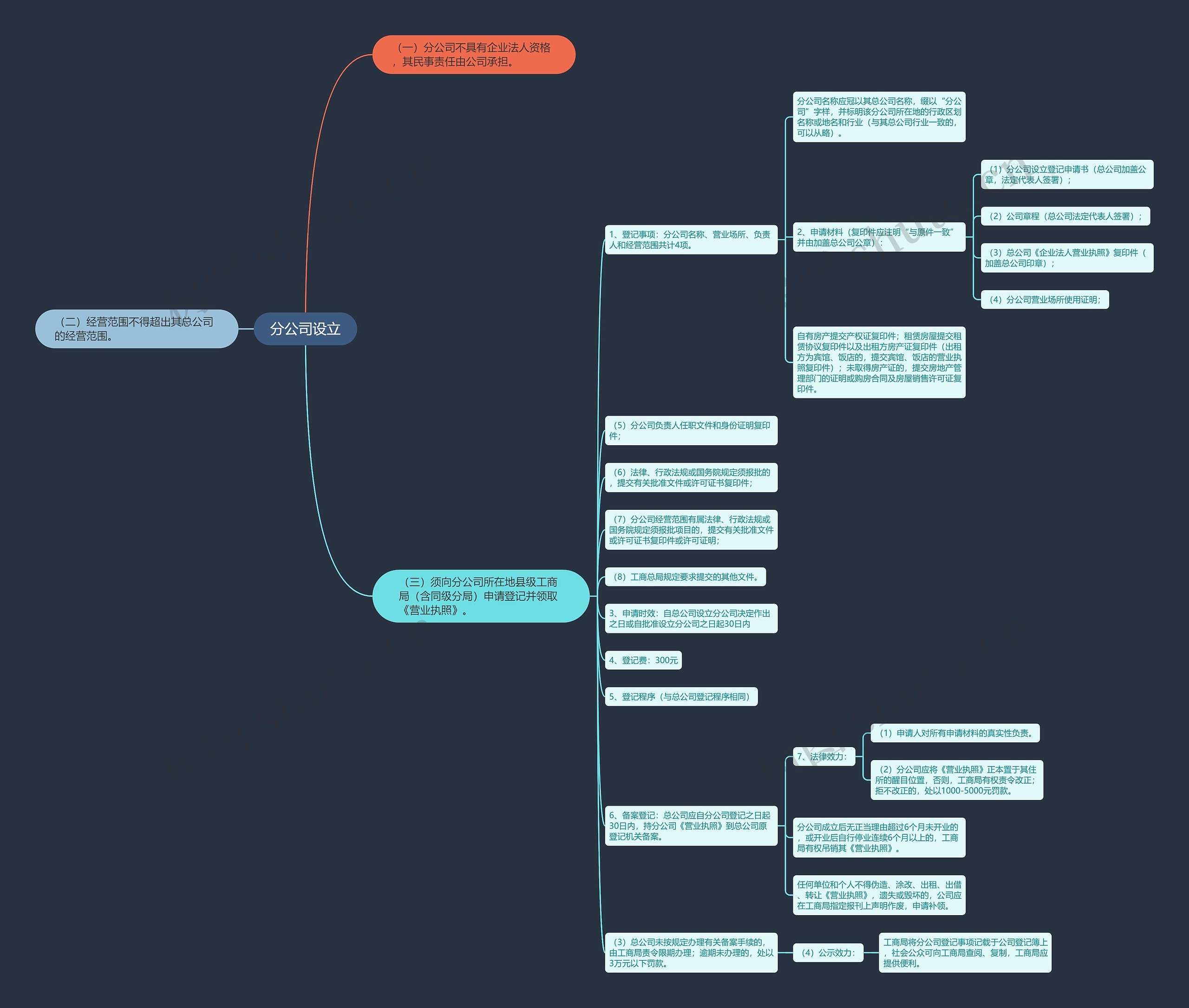 分公司设立思维导图